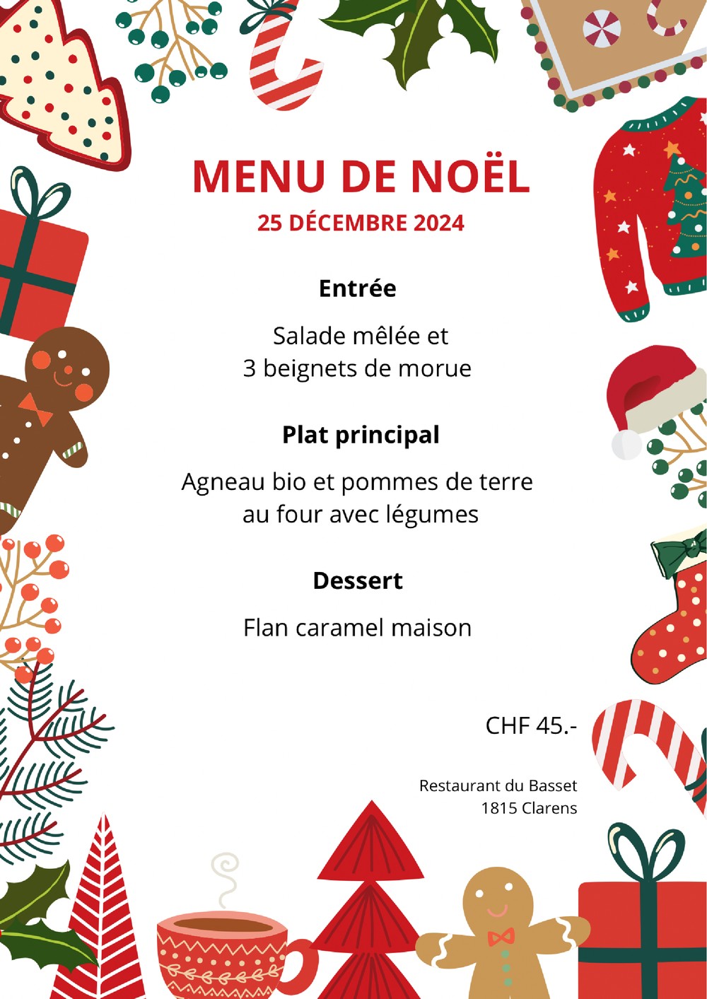 Aperçu : Menu Noël 2024